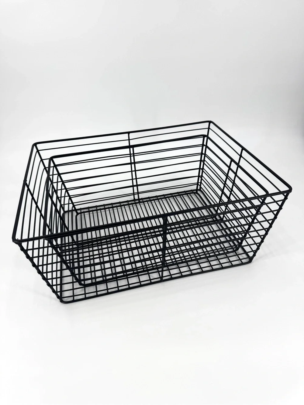 Set-of-2 Black Metal Wire Nesting (Large/Small) Baskets